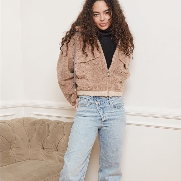 Taupe Faux Fur Drawstring Jacket - Picture 7 of 7